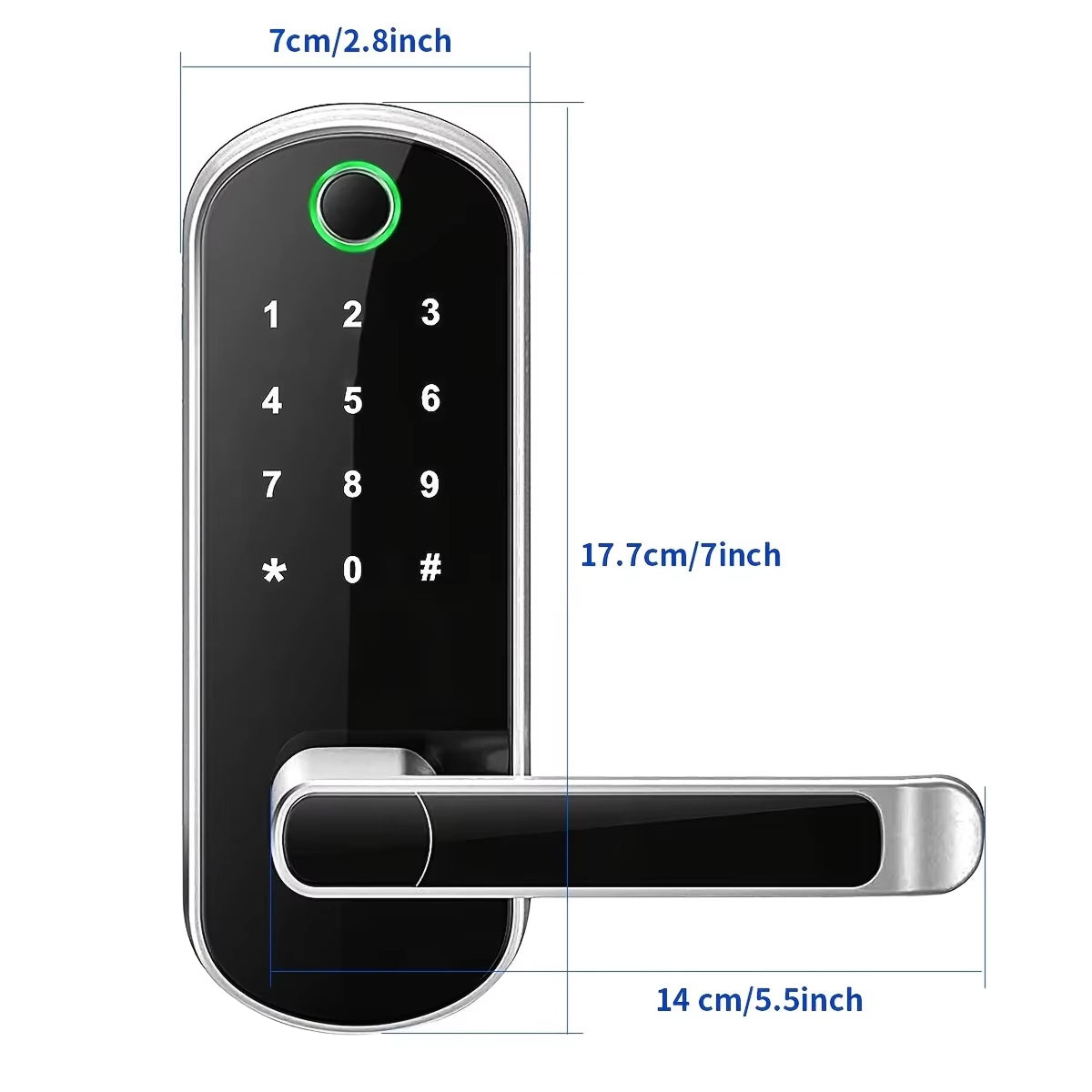 Electronic Door Lock with Fingerprint, WiFi Control, 5 Access Methods, Weather-Resistant, IP67 Smart Lock | Sansoti