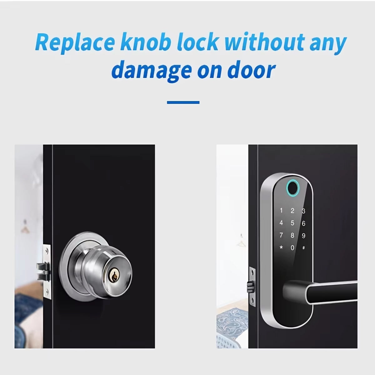 Electronic Door Lock with Fingerprint, WiFi Control, 5 Access Methods, Weather-Resistant, IP67 Smart Lock | Sansoti