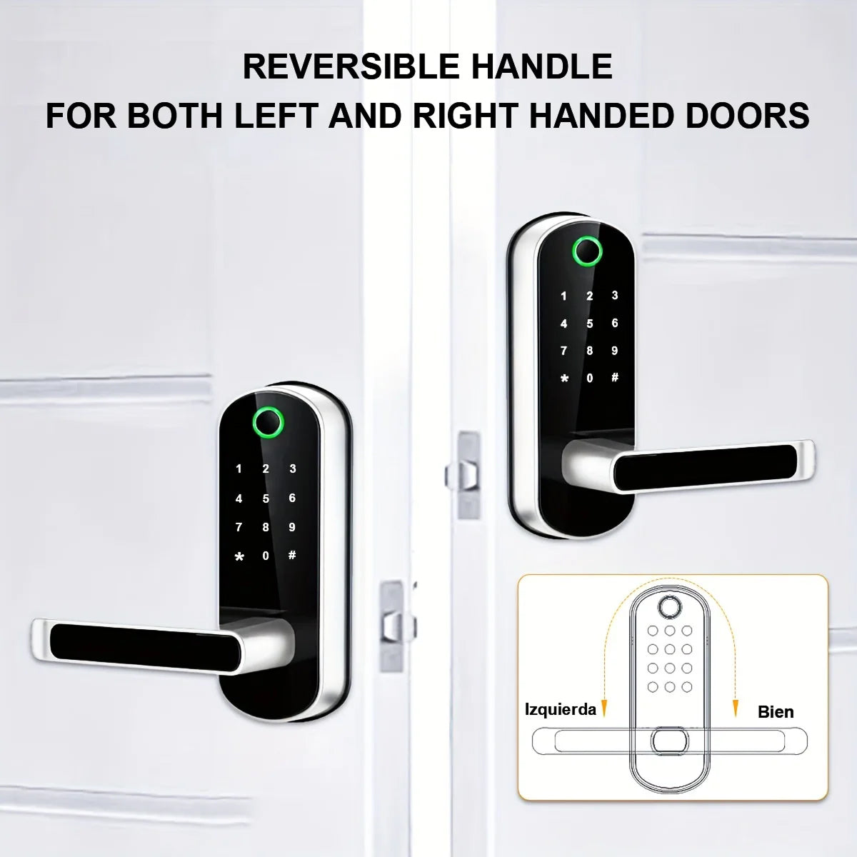 Electronic Door Lock with Fingerprint, WiFi Control, 5 Access Methods, Weather-Resistant, IP67 Smart Lock | Sansoti