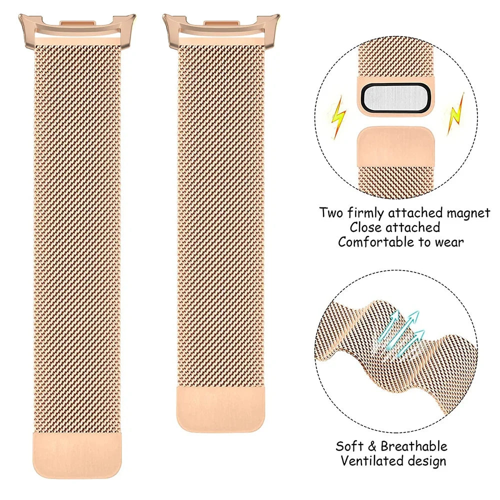 Bracelet de montre en maille milanaise magnétique en acier inoxydable pour smartwatch, réglable, respirant, bracelet universel | Sansoti