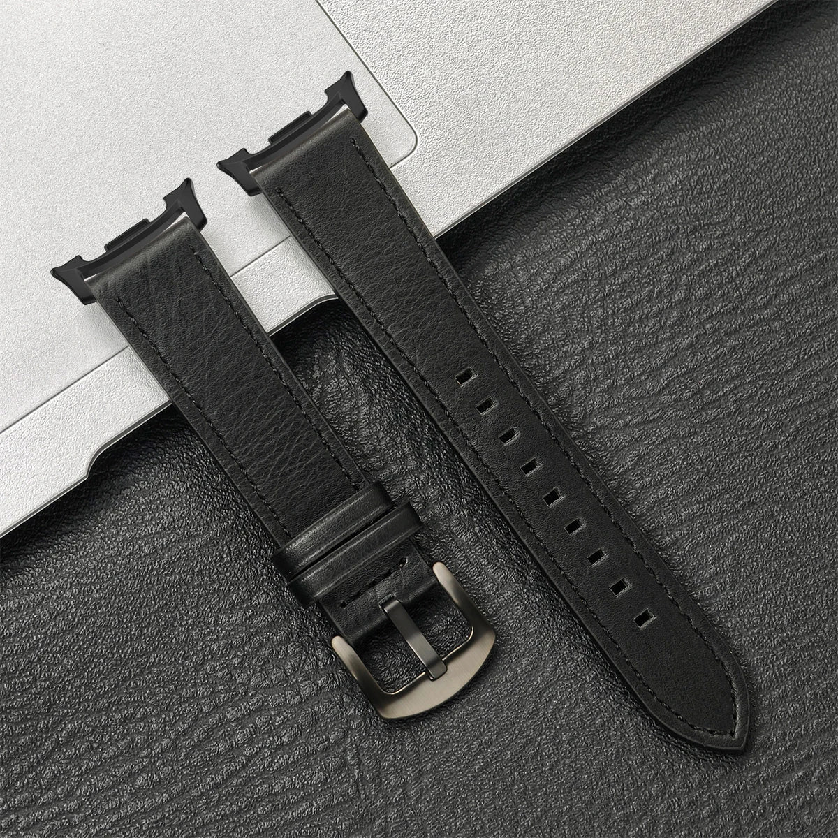 Braunes Lederarmband für Smartwatch mit Metallschnalle Verstellbares Atmungsaktives Armband für den täglichen Gebrauch | Sansoti