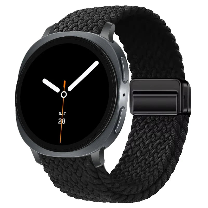 Geflochtenes Nylon-Smartwatch-Armband, atmungsaktiv, verstellbar, mit Metallschließe, für Galaxy-Uhr | Sansoti