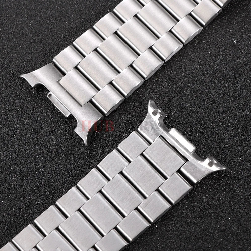Opaska do smartwatcha ze stali nierdzewnej 40 mm, 44 mm, 46 mm, regulowana, metalowa opaska na nadgarstek, nowoczesny design unisex | Sansoti