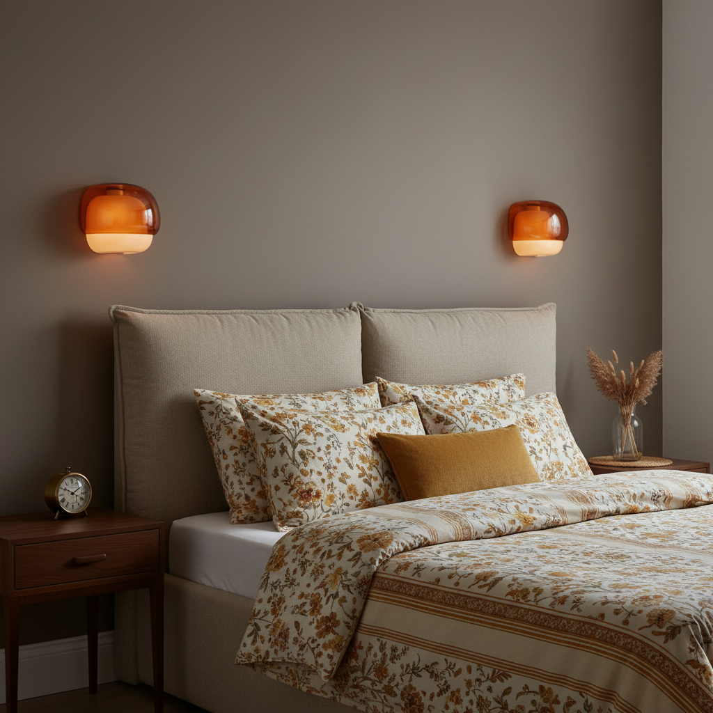 Moderne Glazen Wandlamp met Dubbele Paddenstoelkap – Kleurrijk Accent voor Slaapkamer en Gang | Sansoti