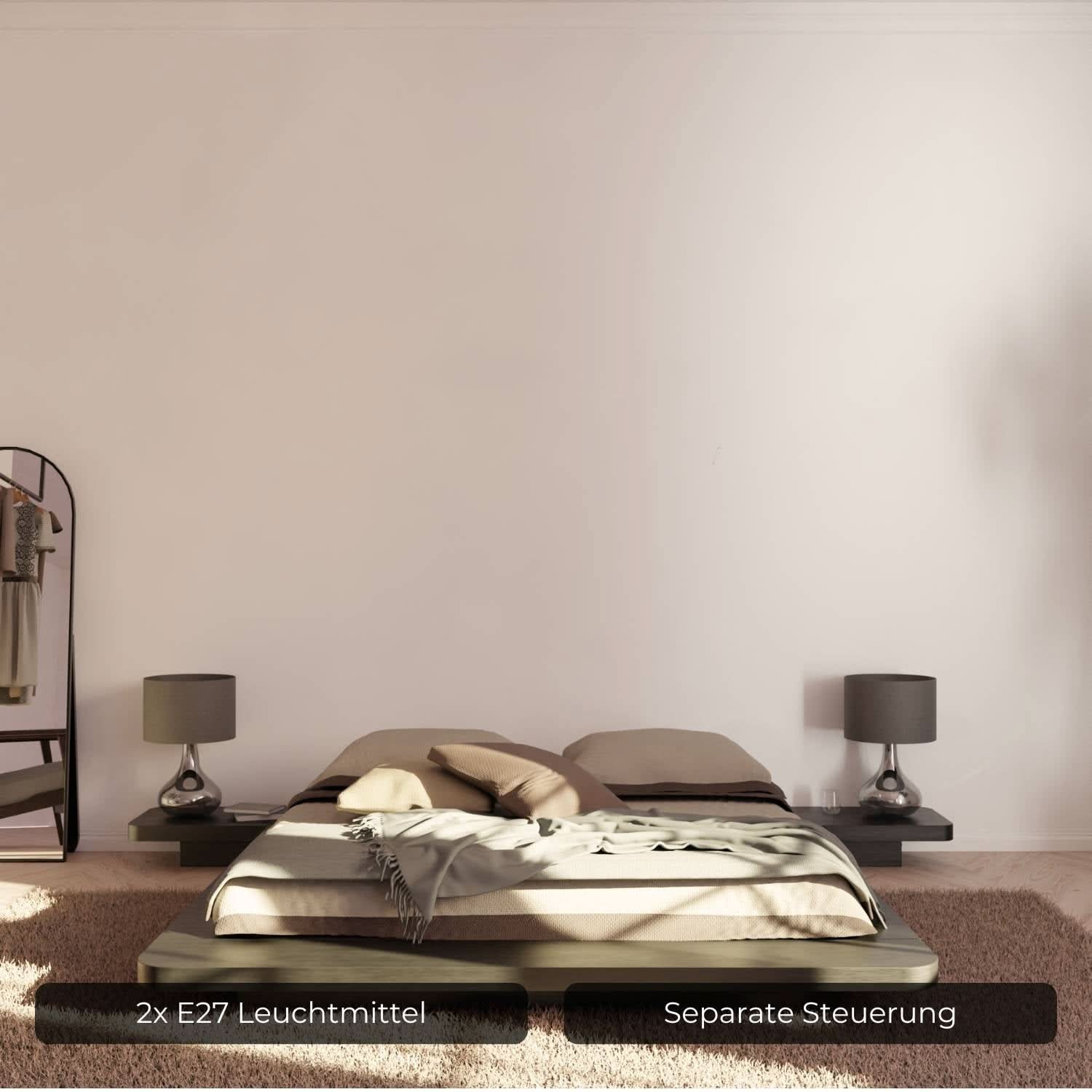 Tafellamp Up Downlight Rookglas Anthrazit E27 Modern Design 52cm | Sansoti