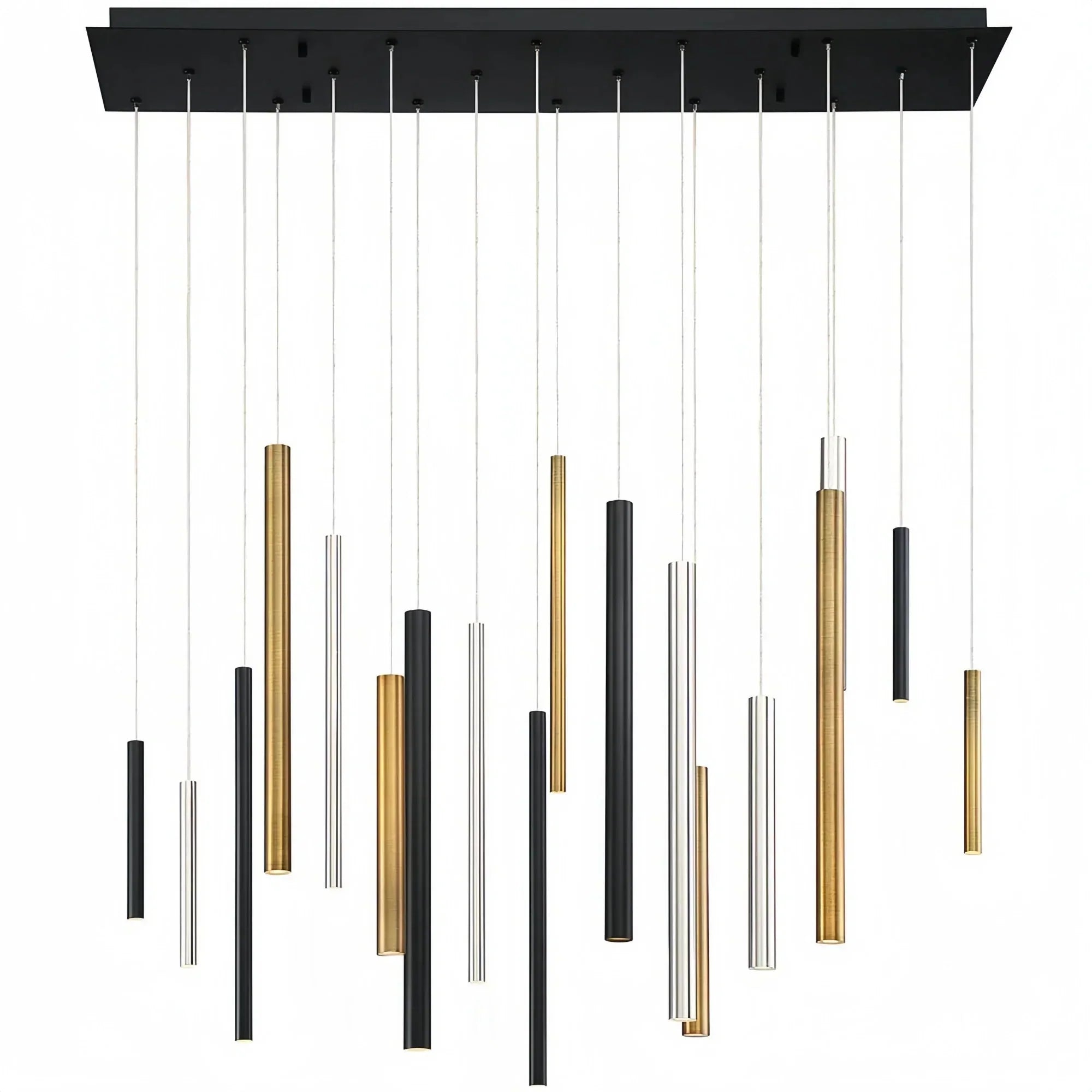 Suspension linéaire moderne avec tubes en aluminium réglables et spots LED pour îlot de cuisine salle à manger | Sansoti