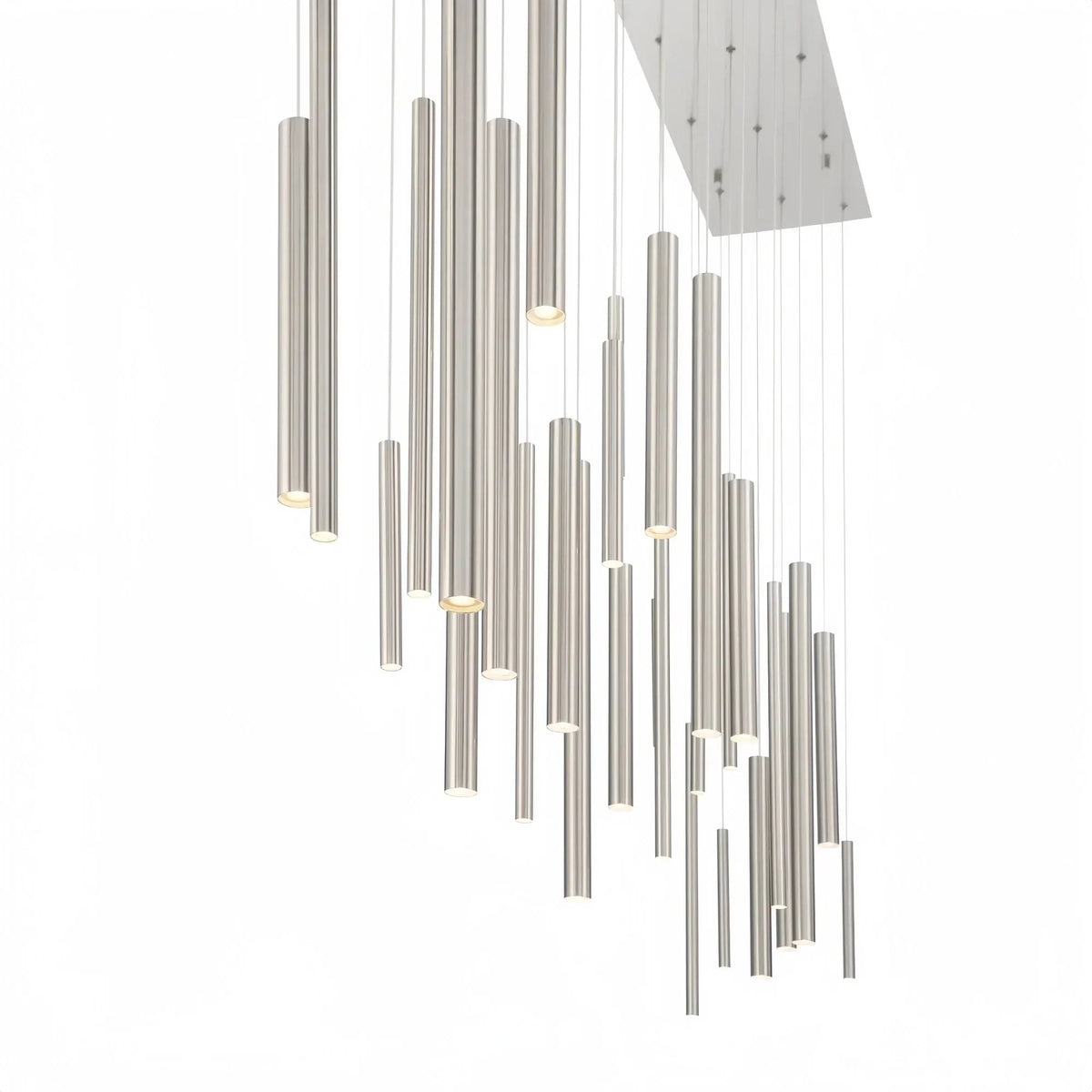 Suspension linéaire moderne avec tubes en aluminium réglables et spots LED pour îlot de cuisine salle à manger | Sansoti