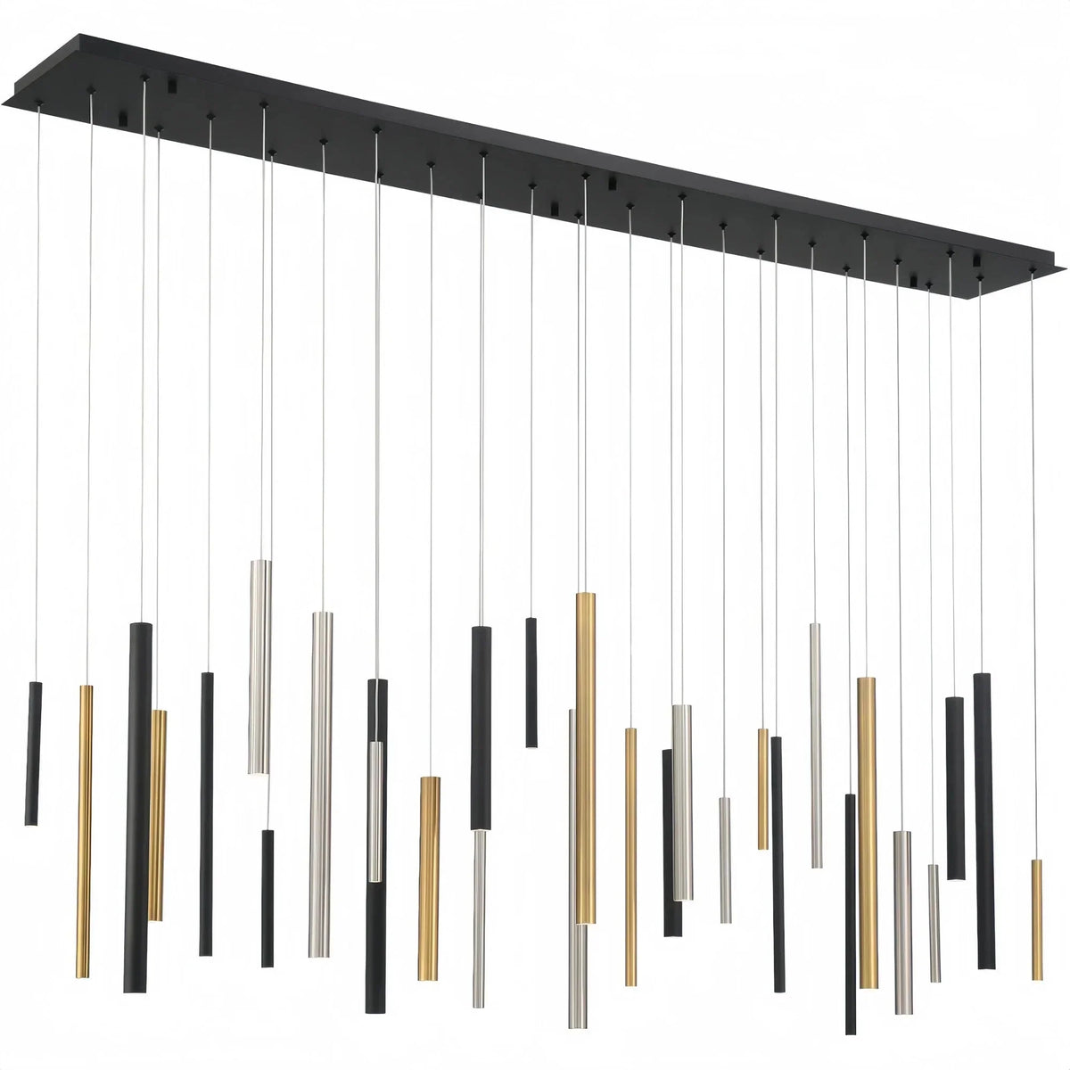Suspension linéaire moderne avec tubes en aluminium réglables et spots LED pour îlot de cuisine salle à manger | Sansoti