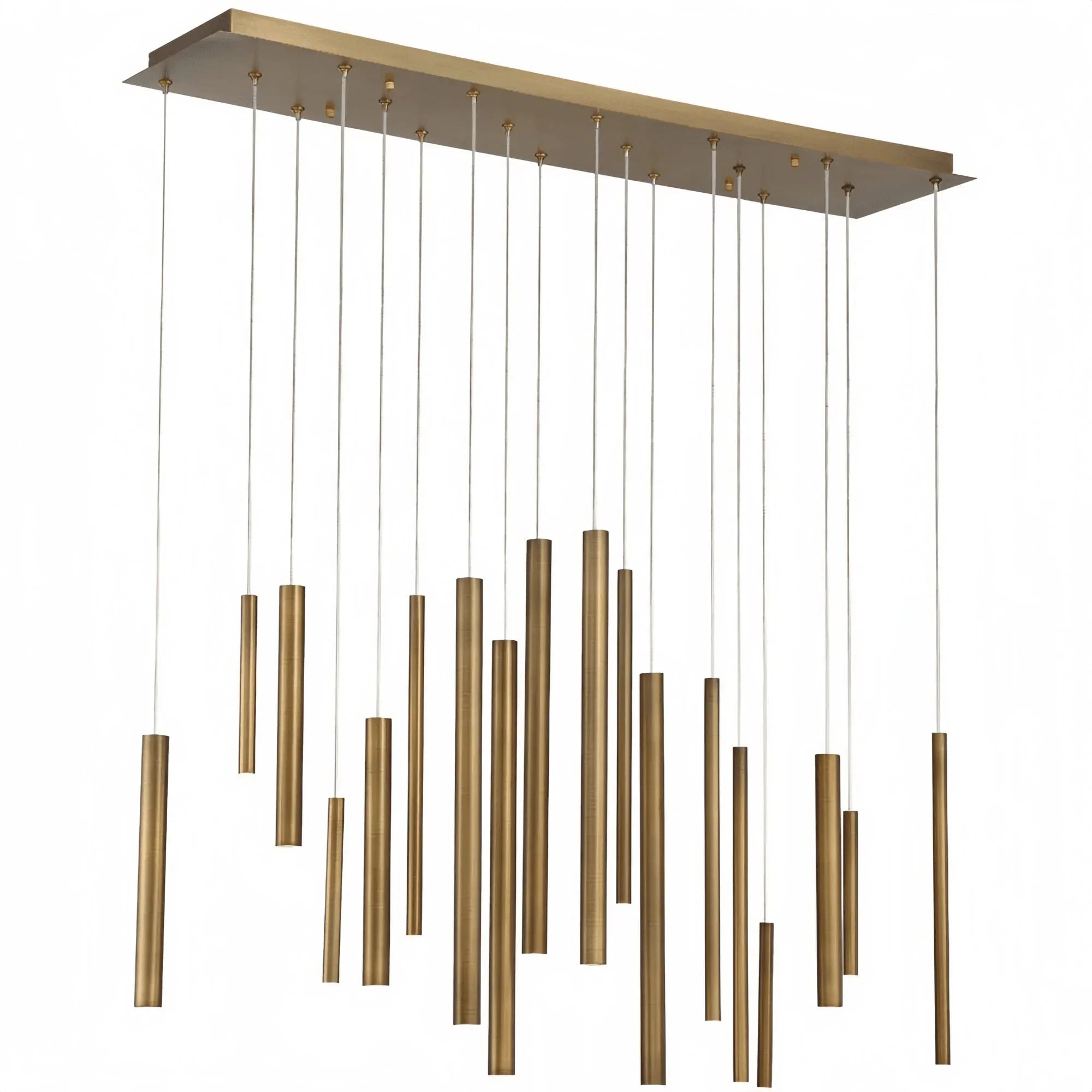 Suspension linéaire moderne avec tubes en aluminium réglables et spots LED pour îlot de cuisine salle à manger | Sansoti