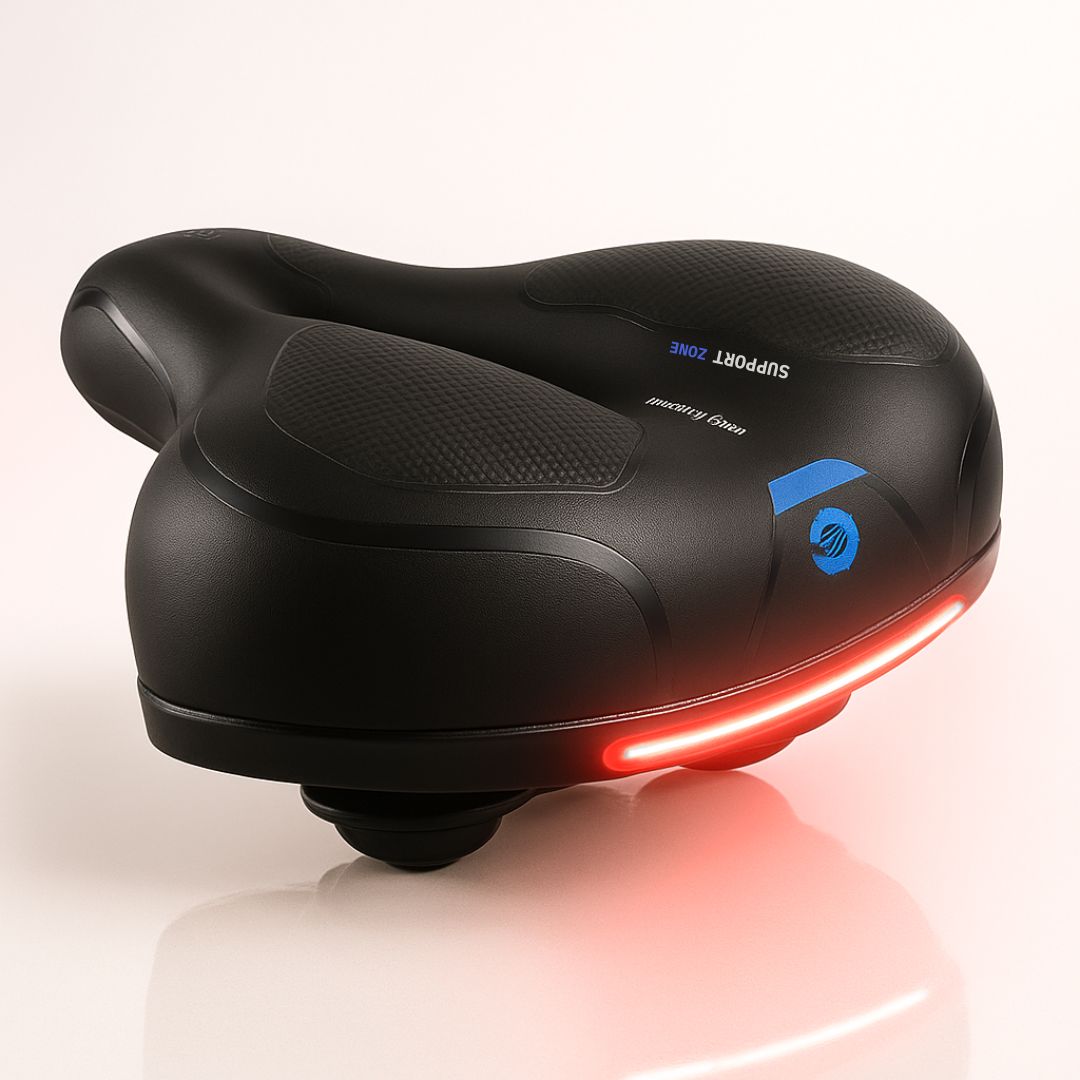 Comfortabel Fietszadel met Reflector – Ergonomisch Geveerd Waterdicht Design voor Dames en Heren Fietsen | Sansoti