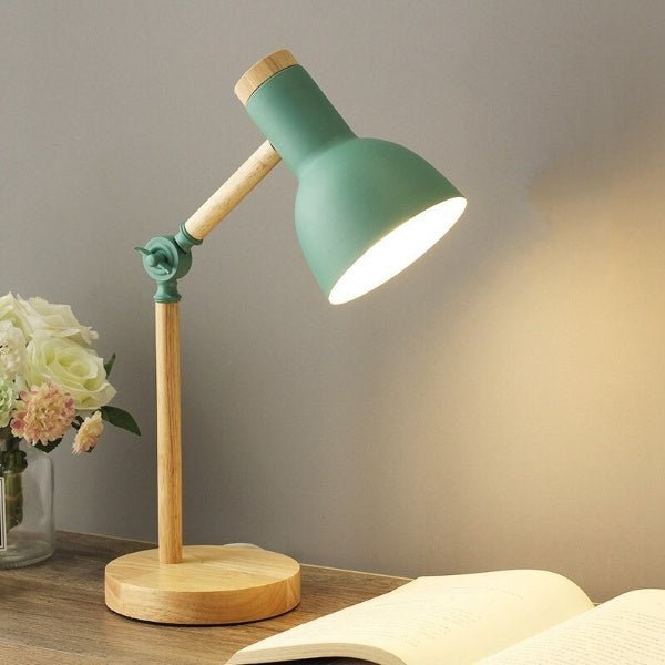 Houten LED Bureaulamp 45cm Verstelbaar Driekleurig Licht Warm Koud Wit Minimalistisch Design Werkkamer Leeslamp | Sansoti