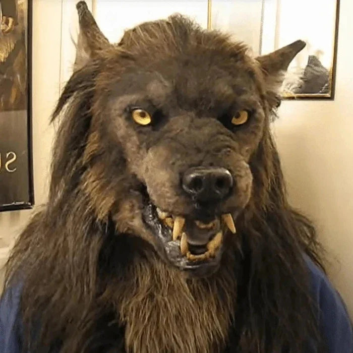 Masque de loup-garou pour Halloween, cosplay, fête et carnaval, masque animalier réaliste en silicone, déguisement | Sansoti