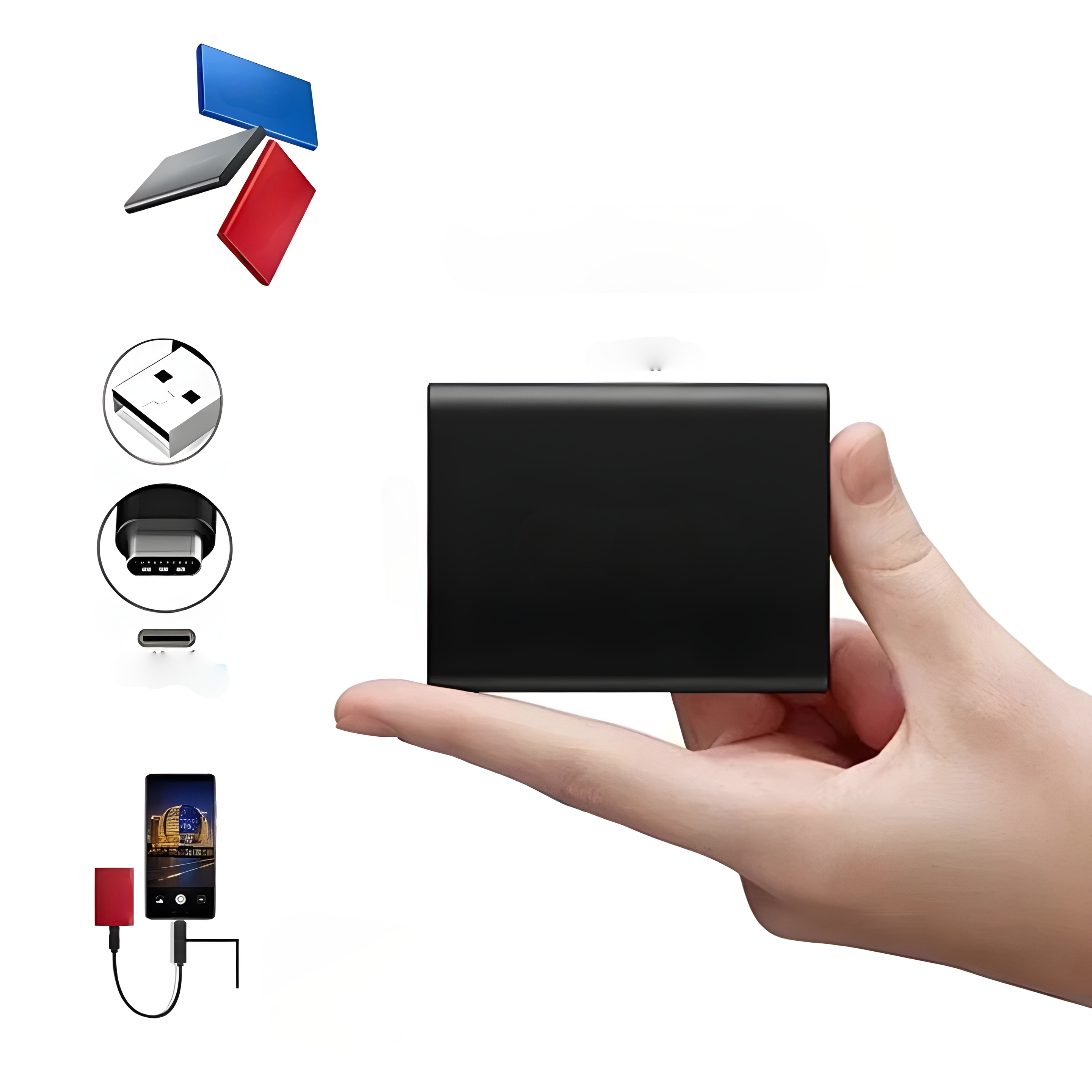 Draagbare SSD 512GB USB-C Externe Harde Schijf Ultrasnel voor Laptop & PC | Sansoti