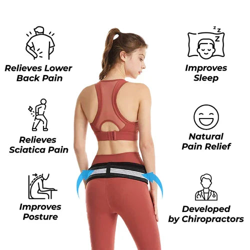 Orthopedic Hip Belt Adjustable Black Neoprene Back Support Lower Back Hip Pain Relief at Home and Work | Sansoti