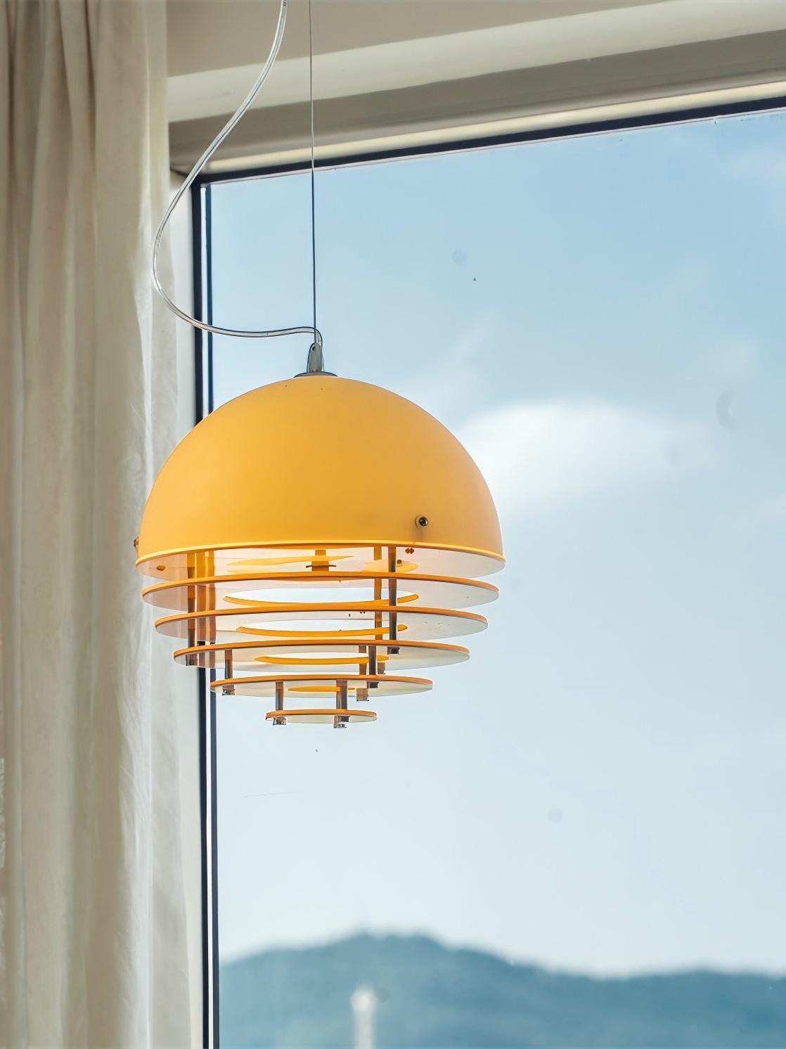 Stijlvolle Hanglamp Bauhaus Design Oranje-Wit Sfeerverlichting voor Moderne Interieurs | Sansoti
