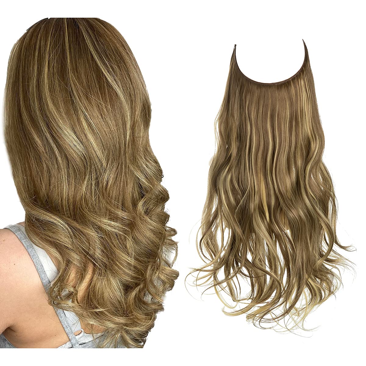 Unsichtbare Haarverlängerungen Natürliches Volumen Transparentes Band Clip-frei Verschiedene Längen Salon-Effekt | Sansoti