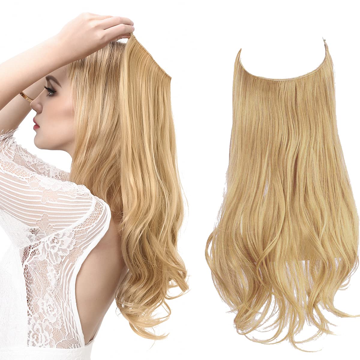Unsichtbare Haarverlängerungen Natürliches Volumen Transparentes Band Clip-frei Verschiedene Längen Salon-Effekt | Sansoti