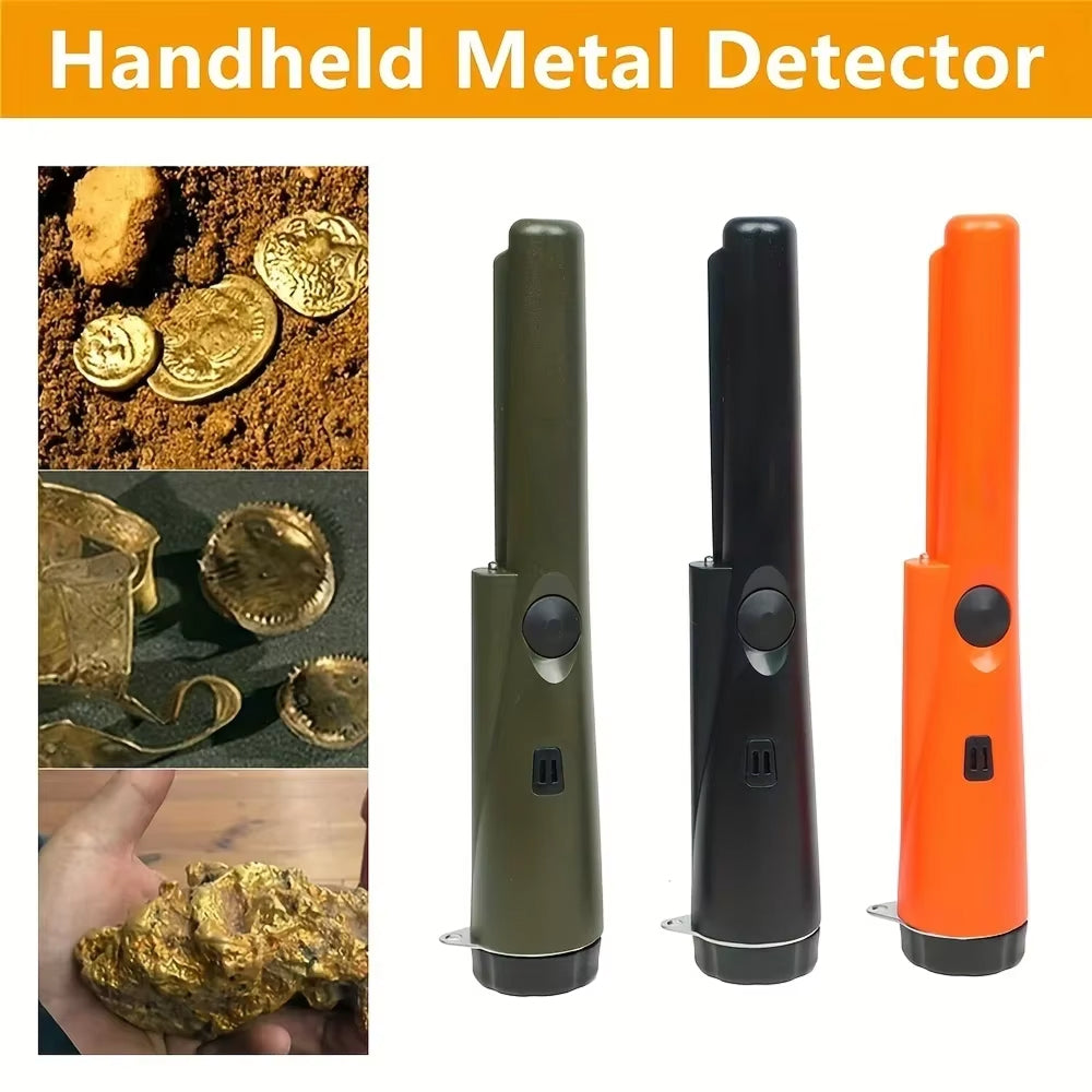 Metal Detector Pinpointer Waterproof IP66 360° Detection, Treasure Hunting Hobby, Orange Black Green, Precision | Sansoti