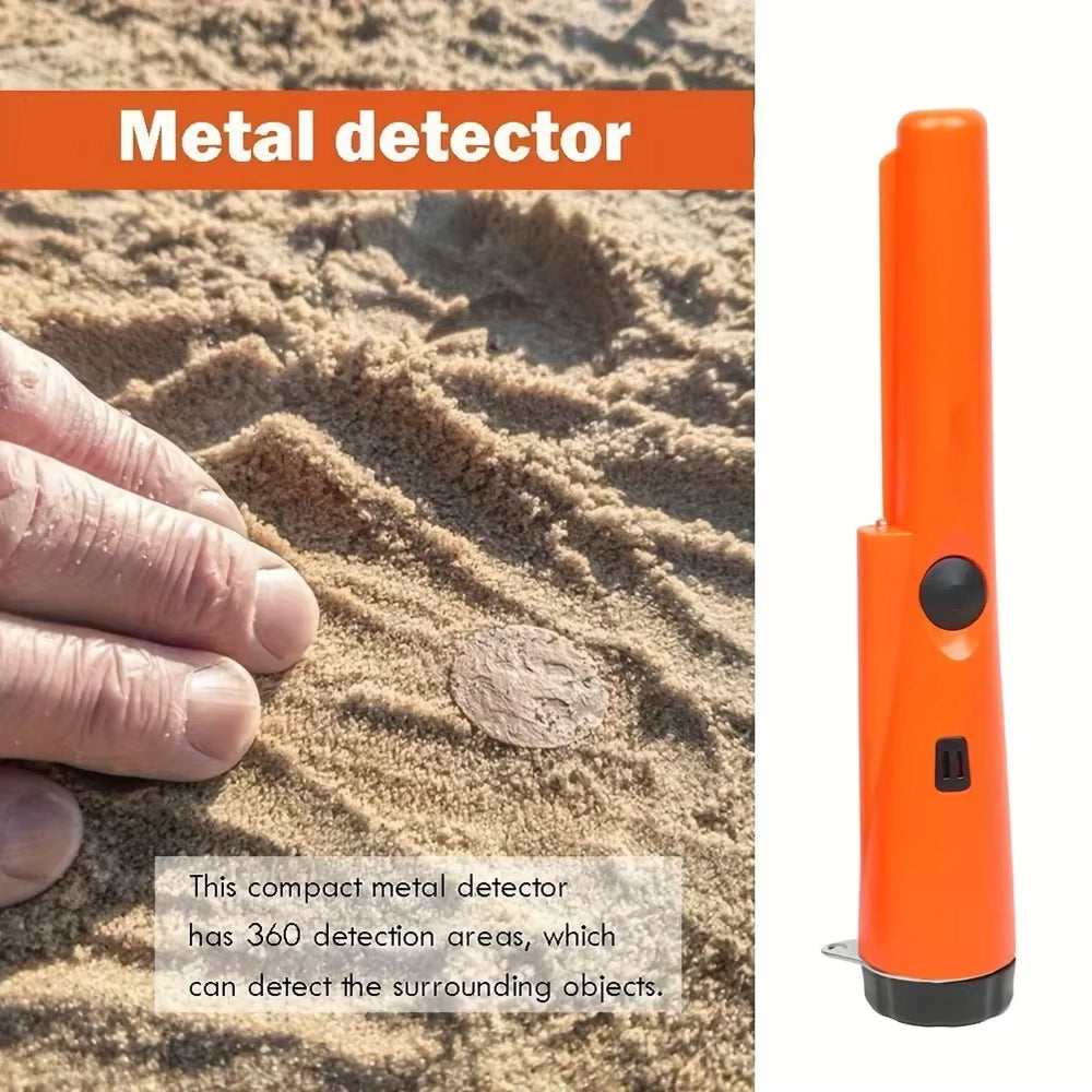 Metal Detector Pinpointer Waterproof IP66 360° Detection, Treasure Hunting Hobby, Orange Black Green, Precision | Sansoti