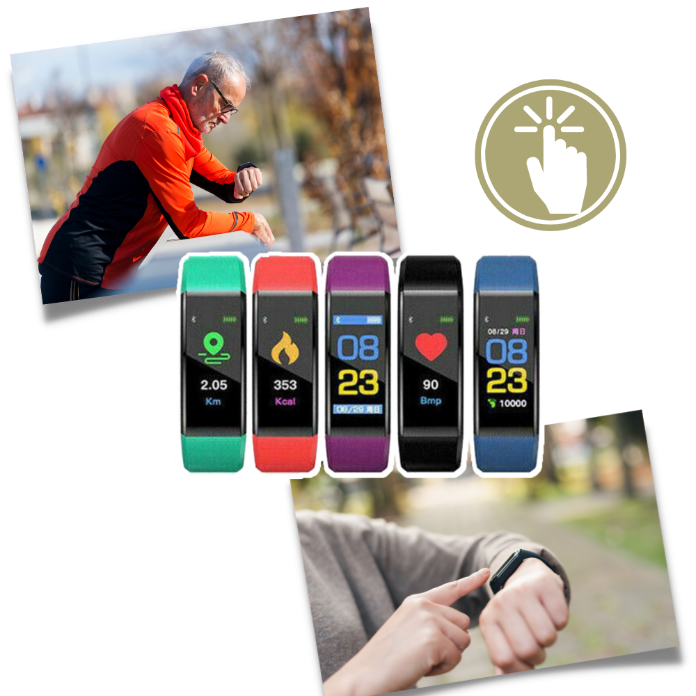 Digitaal Polshorloge met Hartslagmeter Stappenteller en Gezondheidstracking voor Senioren Actieve Levensstijl | Sansoti