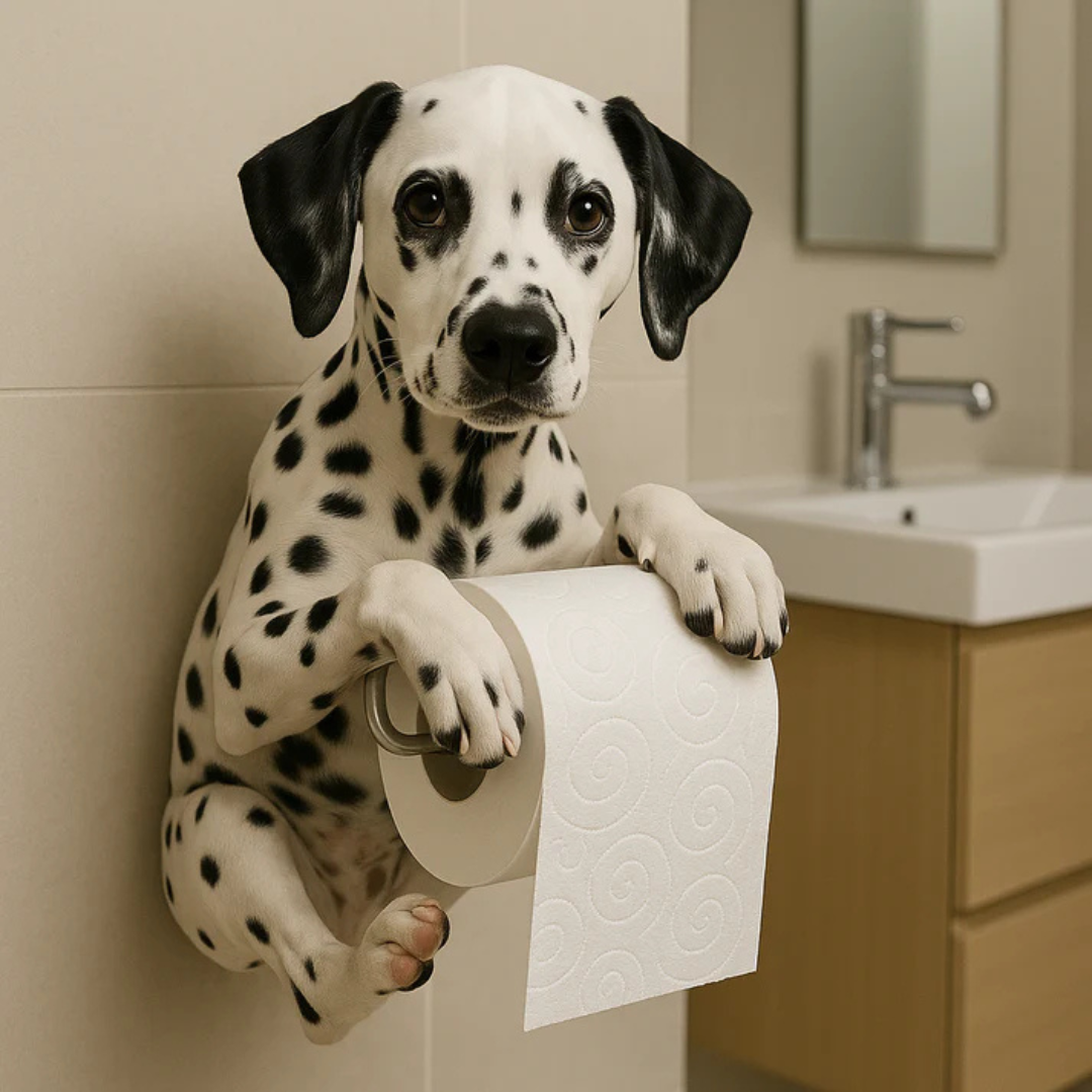 Support mural pour papier toilette en forme de chien, design décoratif en résine, pour salle de bains et toilettes, touche humoristique, durable, fixation murale, unique | Sansoti