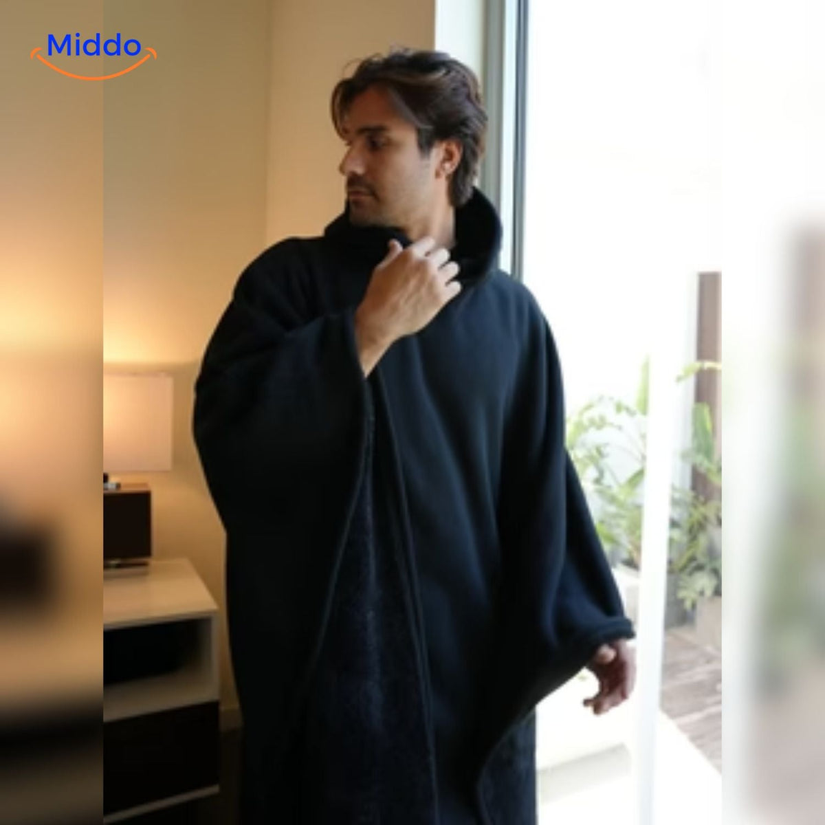 Oversized Cape met Capuchon Wolmix Zwart Paars Rood Groen Unisex Herfst Winter Warmte Comfortabel Stijlvol | Sansoti