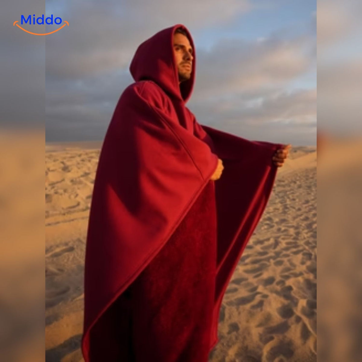 Oversized Cape met Capuchon Wolmix Zwart Paars Rood Groen Unisex Herfst Winter Warmte Comfortabel Stijlvol | Sansoti