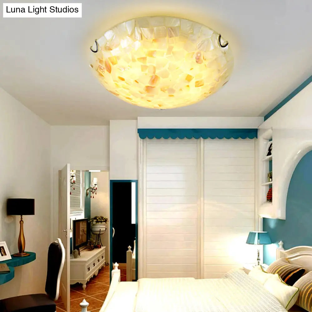 Deckenleuchte mit Muschelmosaik, 2–3 Leuchtmittel, E26, E27, Schlafzimmer, Esszimmer, Flur, Beleuchtung zur Deckenmontage | Sansoti