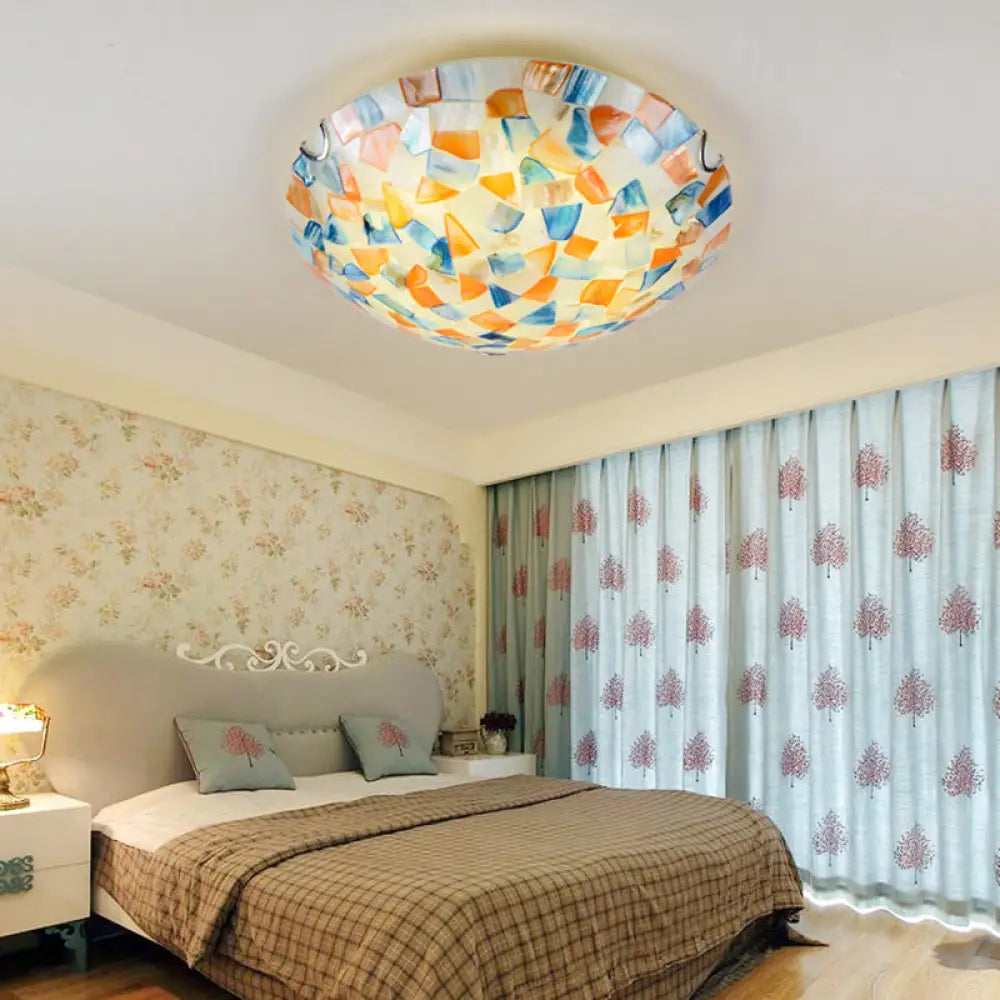 Deckenleuchte mit Muschelmosaik, 2–3 Leuchtmittel, E26, E27, Schlafzimmer, Esszimmer, Flur, Beleuchtung zur Deckenmontage | Sansoti
