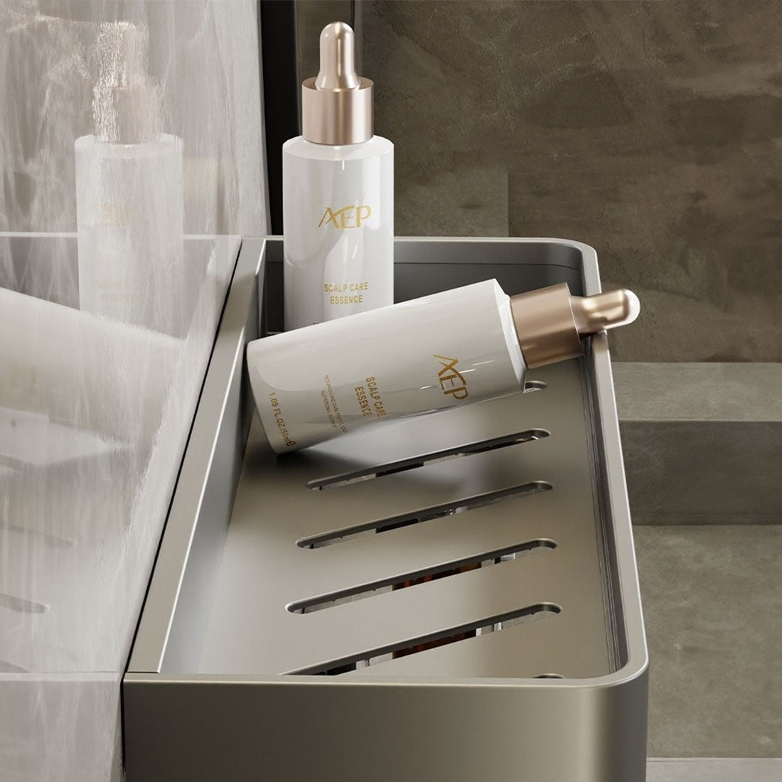 Wandrek Badkamer Metaal 30cm Grijs Wandplank Douche Shampoo Rek Opbergplank Muurrek Badkamer Accessoires Organizer | Sansoti