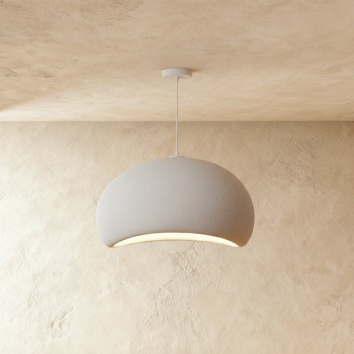 Japanische minimalistische Pendelleuchte mit organischer Form und sanfter Stimmungsbeleuchtung | Restfield