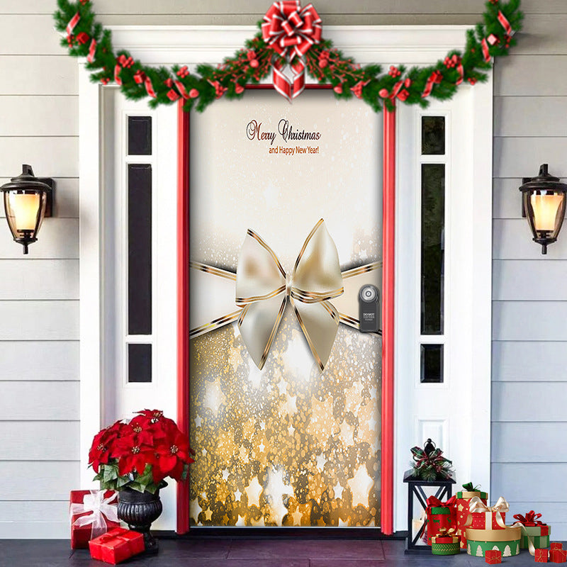 Kerstdeurposter Textiel 91x203 cm Feestelijke Thema's Herbruikbaar Duurzaam Voordeurversiering Kerstdecoratie | Sansoti