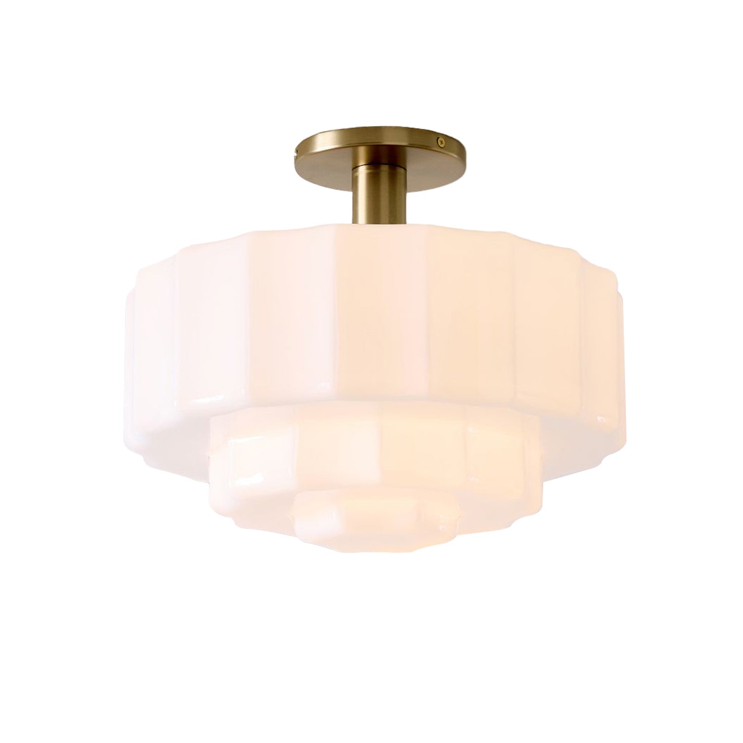 Gelaagde Plafondlamp met Getextureerd Melkglas – Modern Vintage Design | Sansoti