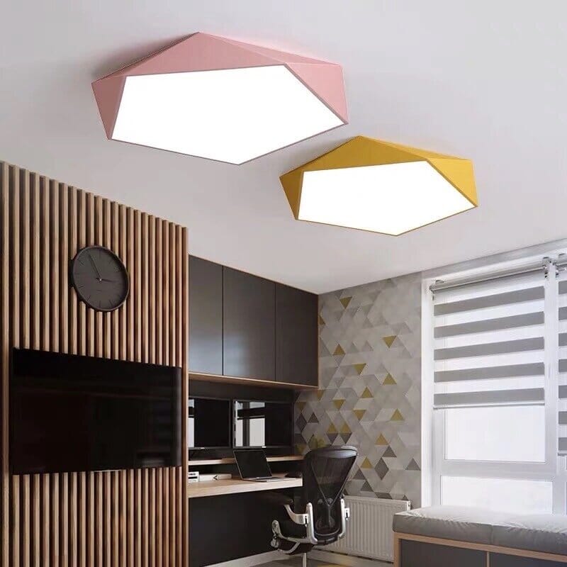Moderne Geometrische LED-Plafondlamp – Scandinavisch Design in Meerdere Kleuren en Maten | Sansoti