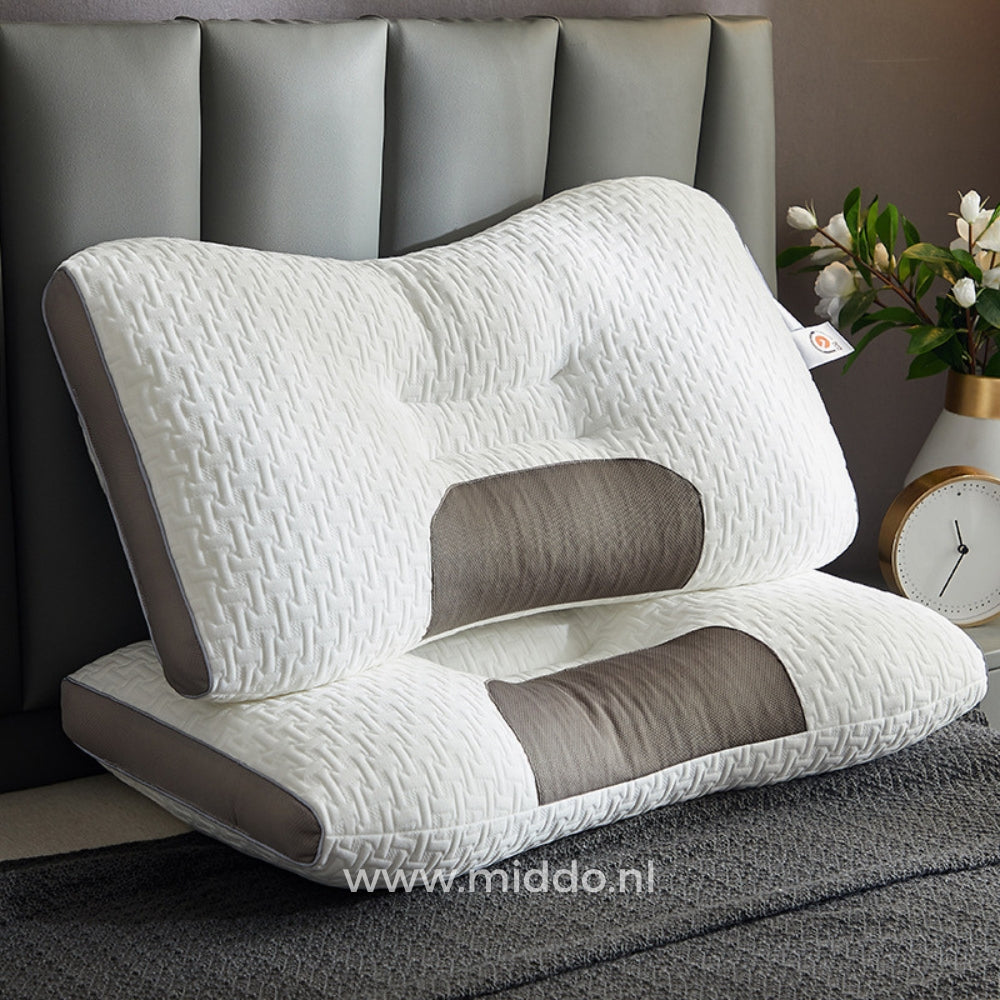 Ergonomisch Neksteunkussen Memory Foam voor Rug- en Zijslapers 48x74cm met Kussenslopen Optimale Neksteun | Sansoti