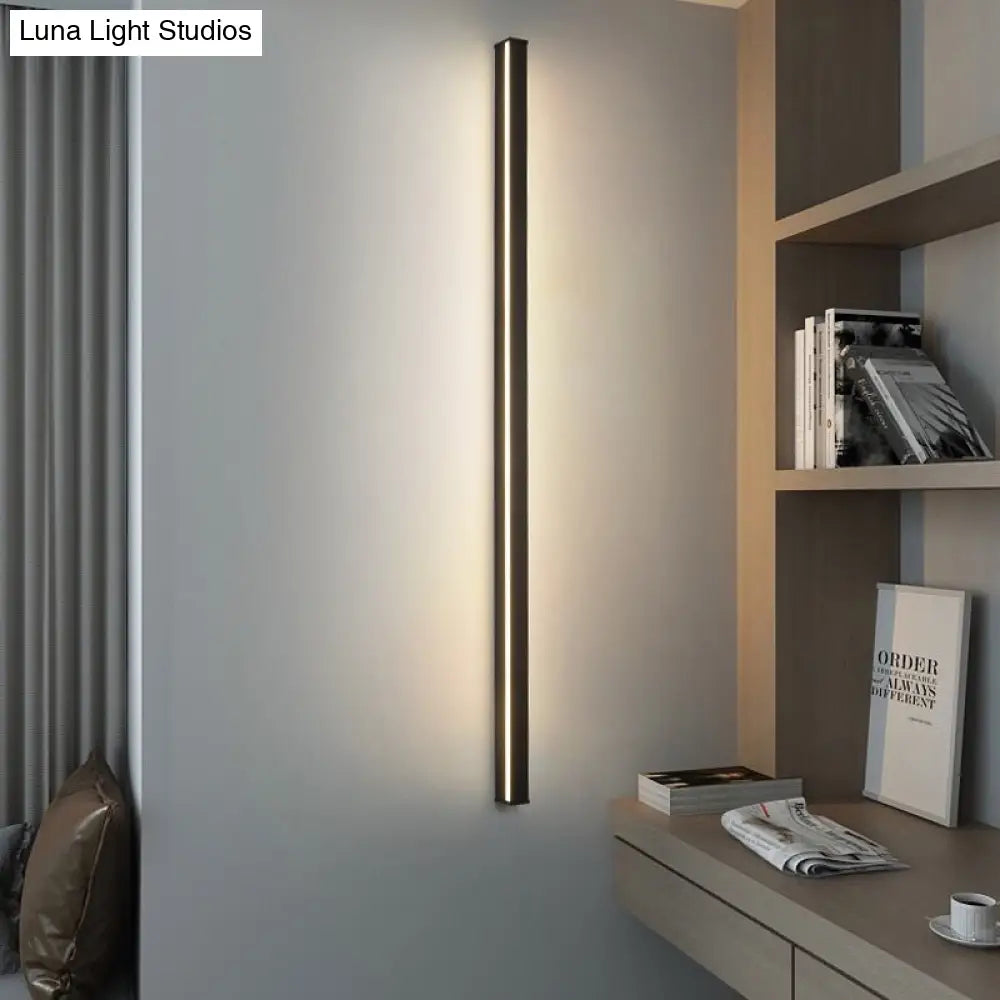Moderne Lineaire LED Wandlamp Zwart – Strakke Muuraansluiting voor Hal & Gang | Sansoti