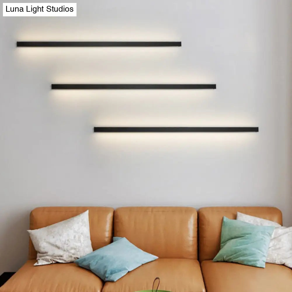 Moderne Lineaire LED Wandlamp Zwart – Strakke Muuraansluiting voor Hal & Gang | Sansoti