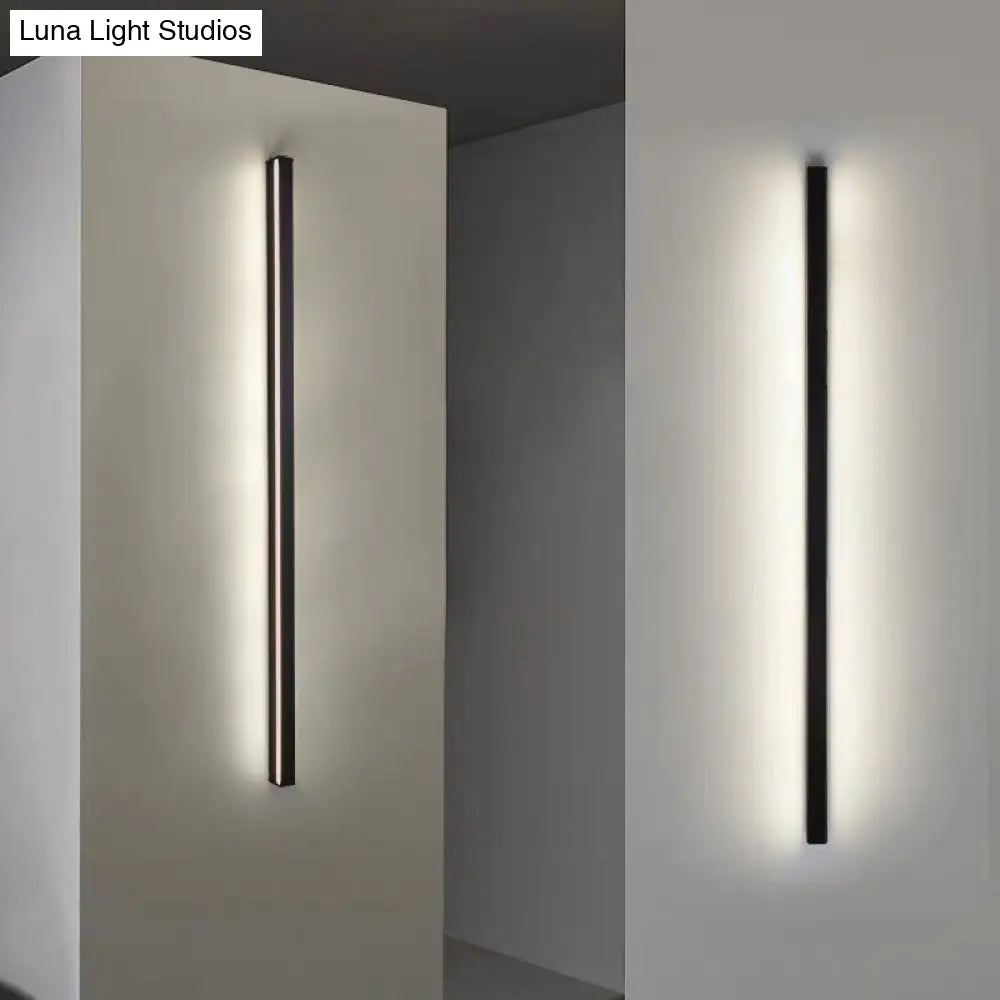 Moderne Lineaire LED Wandlamp Zwart – Strakke Muuraansluiting voor Hal & Gang | Sansoti