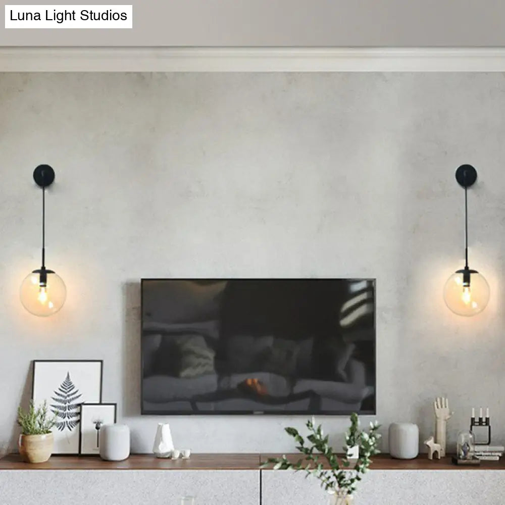 Moderne Kugel-Wandleuchte aus Glas E26/E27-Fassung Wohnzimmer Schlafzimmer Flur Skandinavisches Design Interieur | Sansoti