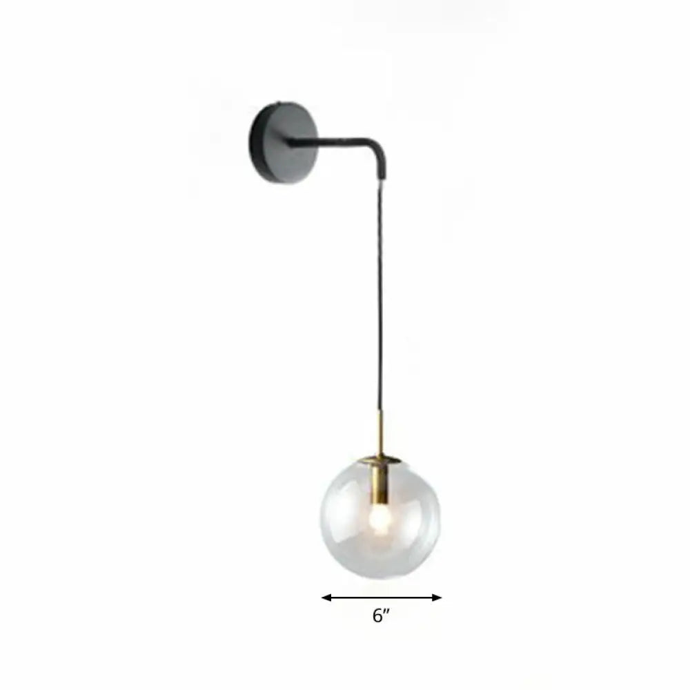 Moderne Kugel-Wandleuchte aus Glas E26/E27-Fassung Wohnzimmer Schlafzimmer Flur Skandinavisches Design Interieur | Sansoti