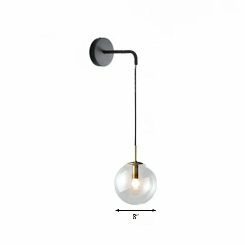 Moderne Kugel-Wandleuchte aus Glas E26/E27-Fassung Wohnzimmer Schlafzimmer Flur Skandinavisches Design Interieur | Sansoti