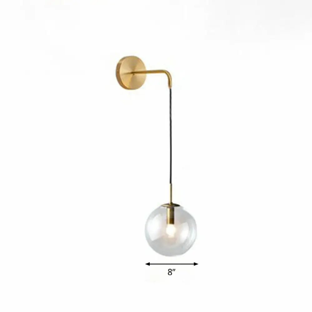 Moderne Kugel-Wandleuchte aus Glas E26/E27-Fassung Wohnzimmer Schlafzimmer Flur Skandinavisches Design Interieur | Sansoti