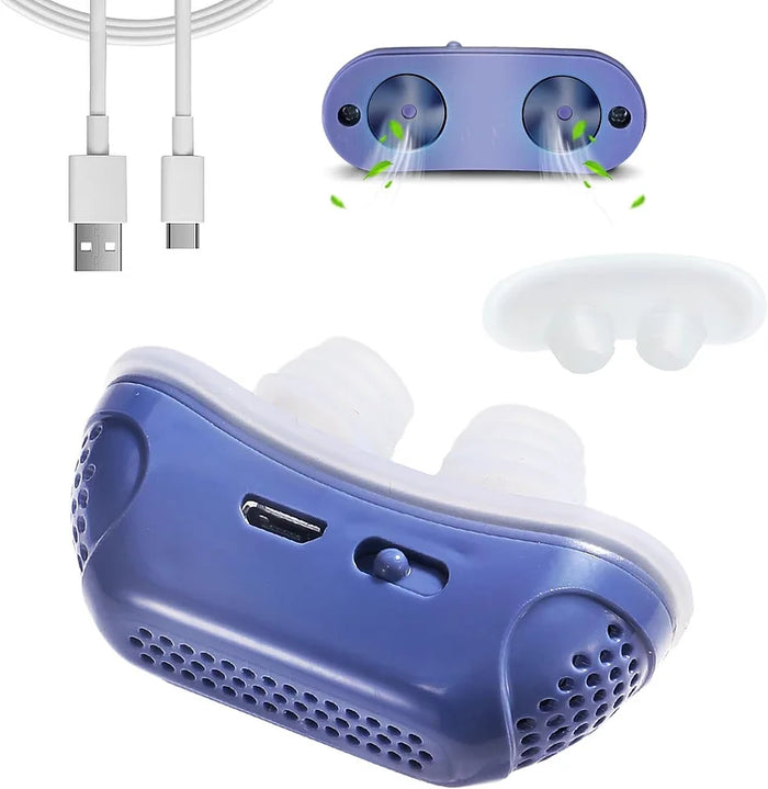 Appareil compact de ventilation nasale pour dormir paisiblement, aide anti-ronflement et à la respiration, rechargeable, format voyage, amélioration du sommeil | Sansoti