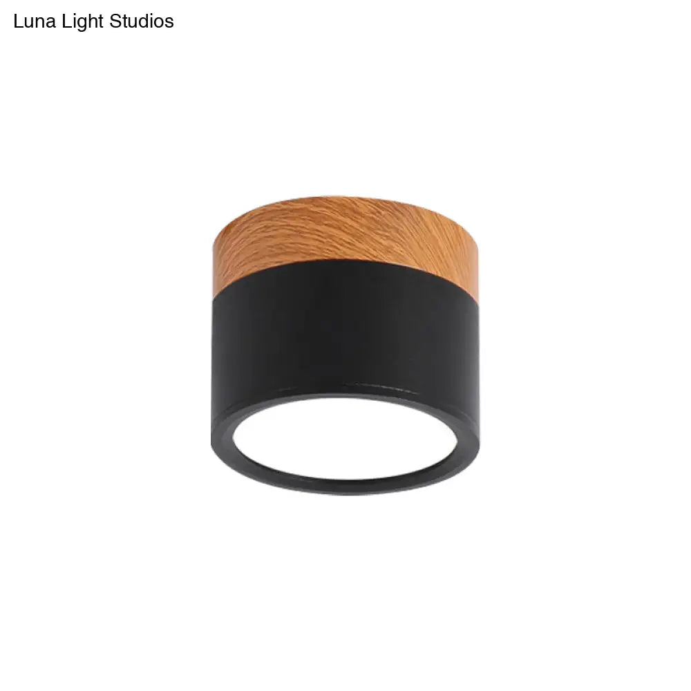 Macaron Plafondlamp Cilindrisch Metaal voor Keuken of Bar – Geel, Blauw, Zwart & Hout | Sansoti
