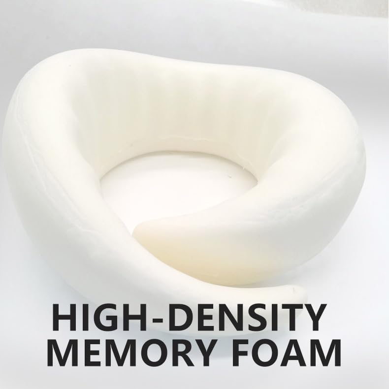 Nekkussen Memory Foam U-Vorm Reiskussen Ergonomisch Verstelbaar Comfort Slapen Onderweg Vliegtuig Auto Grijs | Sansoti