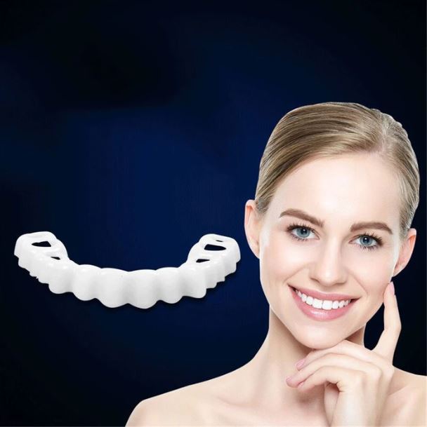 Prothèse dentaire cosmétique, forme ajustable et encliquetable, réutilisable et amovible, supérieure et inférieure, blanc naturel, sourire confortable | Sansoti