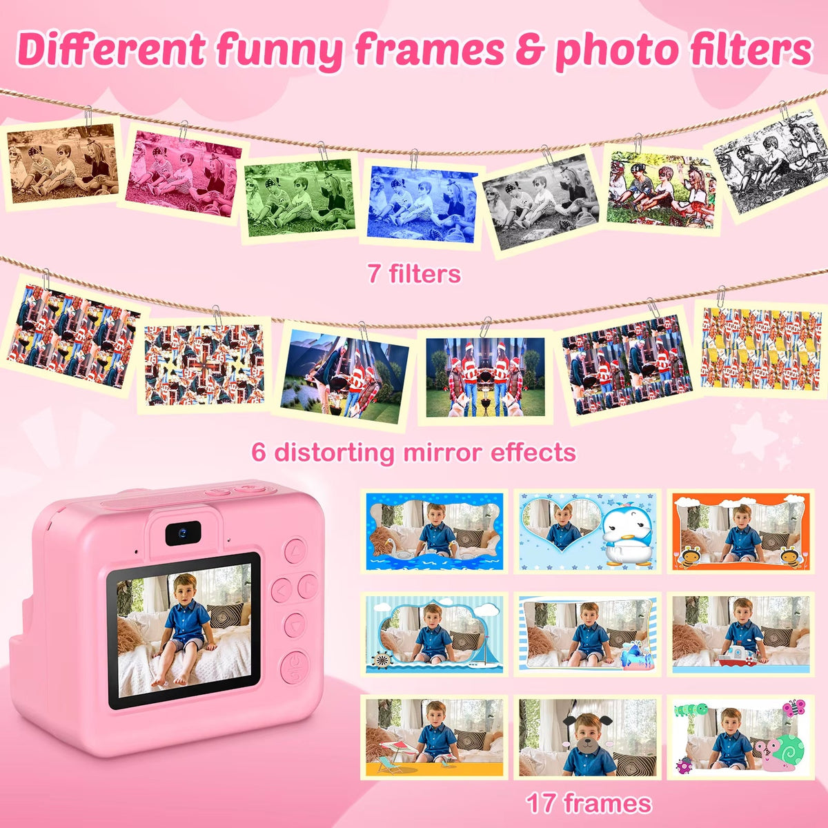 Directe Printcamera Kinderen 1080P HD Video 16x Zoom Instant Fotografie Educatief Speelgoed 3-12 Jaar | Sansoti