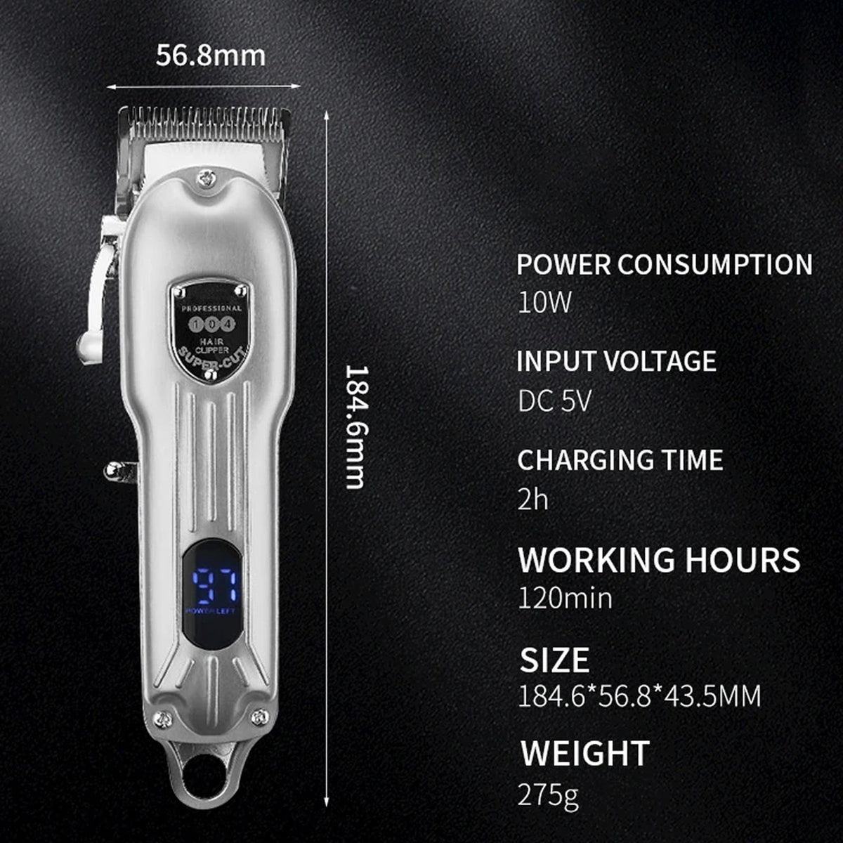 Rechargeable Pet Clipper with Quiet Motor, LED Indicator, Professional Fur Scissors and Trimmer for Dogs and Cats | Sansoti