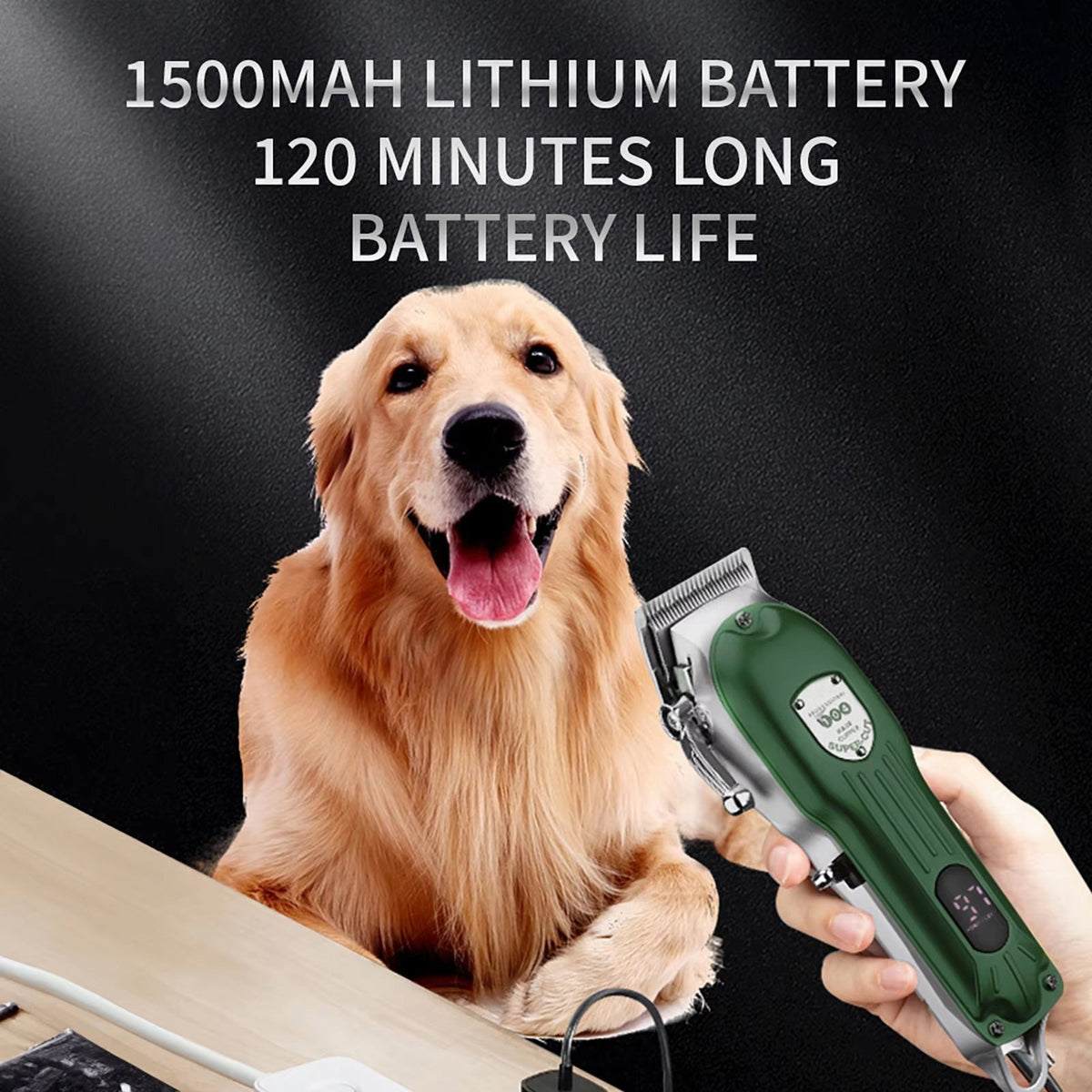 Rechargeable Pet Clipper with Quiet Motor, LED Indicator, Professional Fur Scissors and Trimmer for Dogs and Cats | Sansoti