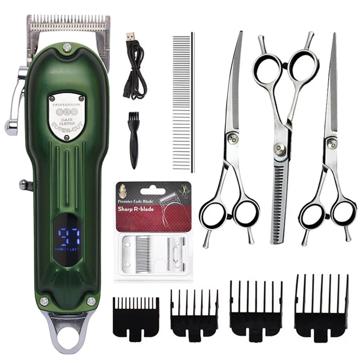 Rechargeable Pet Clipper with Quiet Motor, LED Indicator, Professional Fur Scissors and Trimmer for Dogs and Cats | Sansoti